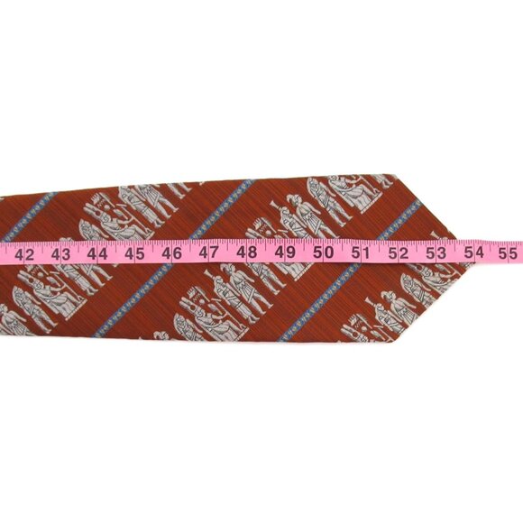 Vintage 70s Wide Tie Lot Egyptian Warrior Geometric Tribal Print Retro Neckties - Picture 12 of 16